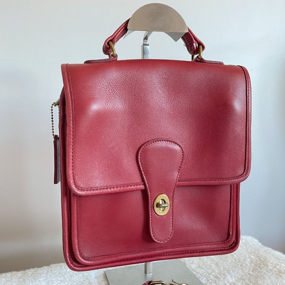 COACH Vintage Station Bag, #5130, Coach Red Leather Crossbody Bag - Picture 2 of 11